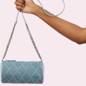 NWT: Stoney Clover Lane Blue Denim Cylinder Pouchette